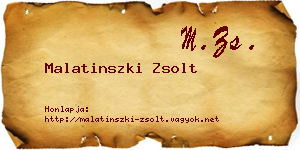 Malatinszki Zsolt névjegykártya