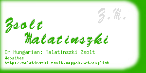 zsolt malatinszki business card